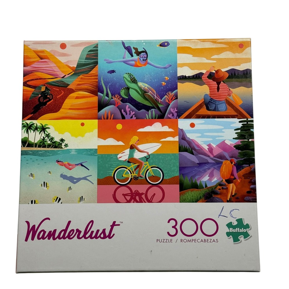 Buffalo Games Wanderlust 300 Large Piece Jigsaw Puzzle Marcy Day Art Complete